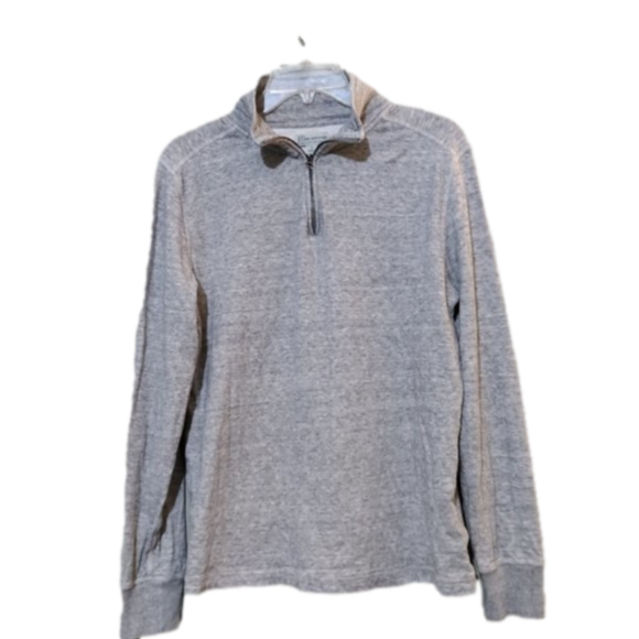 J. Crew Knit Goods Mens Light Gray Half Zip Double Knit Pullover Size Small - Picture 2 of 6